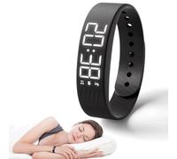 Generico FitsleepsAlarm Clock Watch,Fitsleeps Wake Up Alarm Clock,Silent Vibration Alarm Wristband for Sleep,Snooze-Free Smart Watch for Men and Women (Black)