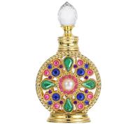 Generico Flacone Contagocce per Profumo in Vetro da 12 Ml, Bottiglia Vuota Vintage Pipetta Dorata, Contenitore Cosmetico Ricaricabile Portatile per Oli Essenziali e Aromaterapia, per