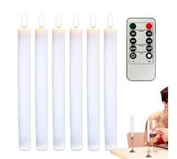 Generico Flameless LED Candles - Electric Candle Set with 10-Key Remote Control for Safe Ambient Lighting, Decorative Table Ornament for Fireplace, Holidays, Halloween, 0.79x0.79x9.84 in
