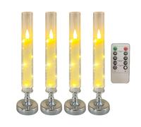 Generico Flameless LED Candles - Real Wax Pillar | 3D Moving Wick Flickering Flame, Remote Controlled With 24-Hour Timer, Warm, Set Of 5 Different Sizes; Perfect For Fireplaces, Mantels, And Wedding