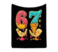 Generico Flannel Blanket - Ice Cream Theme Winter Blanket | Number Printing Comforter For Adults, Teens, Women, Christmas, Birthday, Bedroom, Couch, Sofa Decor, Workplace