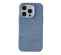 Generico Flannel Magnetic Case for iPhone15 Plus, Plush Suede Denim Fabric Jean Compatible, Full-Coverage Solid Color Ultra-Thin Phone Case foriPhone 17/16/15/14/13 Pro Max (Light Blue,for iPhone 15)