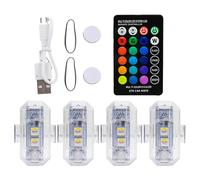 Generico Flashing Lights, Warning Light, Wireless Anti-Collision with Remote Control Waterproof Compact Design, Led Lights for Car, Motorcycle, 0.51x1.54x0.43inches