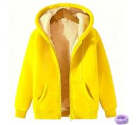 Generico Fleece Lined Zip Up Hoodies for Women Sherpa Warm Jackets Fall Winter Long Sleeve Fuzzy Comfy Coat with Pocket Solid 2026 (S3,4XL)