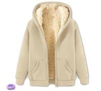 Generico Fleece Lined Zip Up Hoodies for Women Sherpa Warm Jackets Fall Winter Long Sleeve Fuzzy Comfy Coat with Pocket Solid 2026 (S4,3XL)
