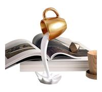 Generico Floating Coffee Cup Statue - Illusion Desk Ornament for Home Decor | Resin Material with Suspended Mug Design, Creative Desktop Sculpture for Bookshelf Nightstand Dining Table Display