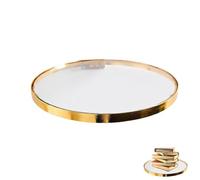 Generico Floating Glass Shelf - Gold Round Display Ledge, Mounted Decorative Shelf, Stylish Contemporary Accent | Reusable Decor for Bathroom Kitchen Living Room Office