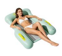 Generico Floating Pool Chair | 110x105cm Mesh Base Foldable Sofa Lounger | Anti-Tip Inflatable Pool Bed | for Swimming Tanning Water Game Summer Featuring A Mesh Base