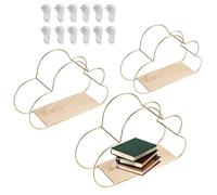 Generico Floating Shelf Set, Cloud Wall Shelves, 5.91in Modern Storage Organizer, Three Piece Design, Authentic Shelving Rack for Bedroom, Living Room, Kitchen, Home Décor, Storage Solution