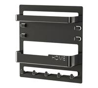 Generico Floating Shelf, Wall Rack, Storage Organizer, Decorative Bedside Mount, Hook Clip System, 9.45x9.06x2.13 inches, for Kitchen Supplies, Bedroom Accessories, Cable Management, Home Display