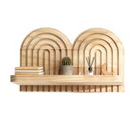 Generico Floating Shelves, Charming Wood No Drill Support Decorative Rack | Rustic Corner Shelves - Modern Decor For Hallways Indoor Home Study Bedroom Family Friends Adults