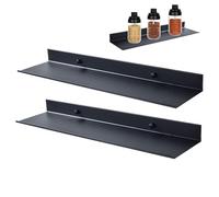 Generico Floating Shelves for Wall, 2 Piece Aluminum Alloy Display Shelf, 11.81x4.72x1.57 inches Modern Storage Rack, Stylish Wall Décor Use to Living Room, Bedroom, Study Room