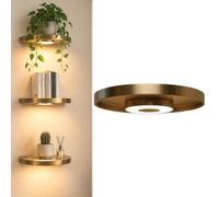 Generico Floating Wall Shelf with Built-in Ambient LED Light,Invisible Bracket Hanging Display Rack with LED Lights,Wall Mounted Shelves,for Home Decor,Bedroom,Living Room,Office,Kitchen