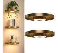 Generico Floating Wall Shelf with Built-in Ambient LED Light,Invisible Bracket Hanging Display Rack with LED Lights,Wall Mounted Shelves,for Home Decor,Bedroom,Living Room,Office,Kitchen