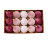 Generico Flocked Christmas Ornaments | 15 Pieces Flocked Rustic Home Decor - Christmas Tree Velvet Balls | for Farmhouse Bedroom Bathroom Winter Bedside Hallway School Offices Holiday Birthday Party