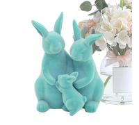 Generico Flocked Easter Bunny,Cute Bunny Family Easter Figurines - Flocking Rabbit Party Table Centerpiece | for Spring Indoor Home Dining Table Desk Mantel Shelf Entrance Party Farmhouse