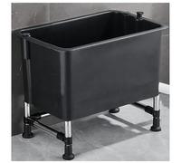 Generico Floor Mop Sink Plastic Mop Service Basin, Portable Utility Sink with Drain Button, Household Mop Buckets Basement Wash Basin