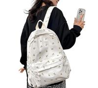 Generico Floral Backpack For School - Large Capacity Canvas Flower Bookbag, For Girls Lightweight Backbag Laptop Tablet Cell Phone Wallet Stationery Cosmetics Books Casual Water Bottle