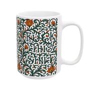Generico Floral Large Mugs - Large Ceramic Cup ¦ 8x9.5cm 350ml Cute Mugs with Decorative Pattern, Kitchen Drinkware Accessory for Family, Morning Glass, Floral Mug for Birthdays, Home
