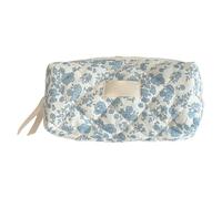 Genérico Floral Pencil Case - Portable Soft Pencil Case | Travel Cosmetic Pouch, Floral Multifunctional Stationery Pouch, Girls Waterproof Cosmetic Bag, Soft Makeup Bag For School, Work, Travel, blu