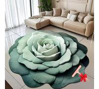Generico Floral Plush Diatomaceous Earth Floor Mat,3D Visual Flower Shaped Diatom Mud Floor Rugs,3D Flowers Design Flooring Mats Suitable for Bedroom,Kitchen,Bathroom