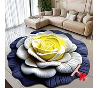 Generico Floral Plush Diatomaceous Earth Floor Mat,3D Visual Flower Shaped Diatom Mud Floor Rugs,3D Flowers Design Flooring Mats Suitable for Bedroom,Kitchen,Bathroom