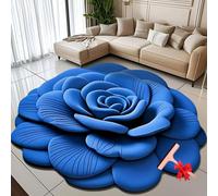 Generico Floral Plush Diatomaceous Earth Floor Mat,3D Visual Flower Shaped Diatom Mud Floor Rugs,3D Flowers Design Flooring Mats Suitable for Bedroom,Kitchen,Bathroom