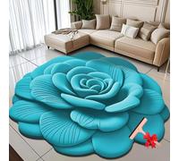 Generico Floral Plush Diatomaceous Earth Floor Mat,3D Visual Flower Shaped Diatom Mud Floor Rugs,3D Flowers Design Flooring Mats Suitable for Bedroom,Kitchen,Bathroom