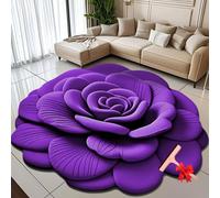 Generico Floral Plush Diatomaceous Earth Floor Mat,3D Visual Flower Shaped Diatom Mud Floor Rugs,3D Flowers Design Flooring Mats Suitable for Bedroom,Kitchen,Bathroom
