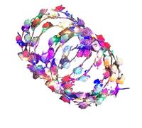 Generico Flower Crown, Light up Headband Wreath, 10 Pieces Modern LED Glowing Garland Hair Accessories for Parties Weddings Birthdays Halloween Beach Events, 8.27x8.27 inches, PVC, 150g