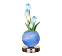Generico Flower Desk Lamp - Glass, USB Rechargeable LED Night Light, 3 Color Dimmable Touch Control Table Lamp | Bedside Bedroom, Living Room, Nightstand, Vanity Decorative Lighting Gift For Women