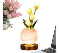 Generico Flower Desk Lamp - Glass, USB Rechargeable LED Night Light, 3 Color Dimmable Touch Control Table Lamp | Bedside Bedroom, Living Room, Nightstand, Vanity Decorative Lighting Gift For Women