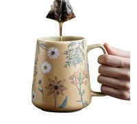 Genérico Flower Mug | 710 ml Novelty Drinking Cups,Ceramic Hand-Painted Latte Cup | Kitchen Storage & Organisation For Dining Room Study Students Teachers Movie Nights Milk Juice Beer