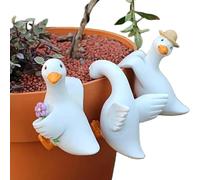 Generico Flower Pot Decorations,3 Pieces Cute Funny Resin Ornaments Figurines,Duck Flower Pot Hugger Figurines - for Garden Yard Patio Balcony Outdoor Indoor Desk Kitchen Home House Decor