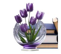 Genérico Flower Statue Decor - Acrylic,2D Home Decor Soft Tonal Artistry | Quick Party Integration,Flowers Bouquet Figurine For Her Women Mother Girls Girlfriend Cabinet Living Room Bedroom Home