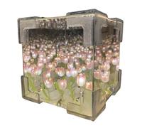 Generico Flower Table Lamp - Cube Flower Night Light, Mirror Light Bedside Lamp, Flowers Lamps Desk Decor, Ambient Lighting Diy Crafts, Decorative Lights For Home | Decorative Mirror Lights