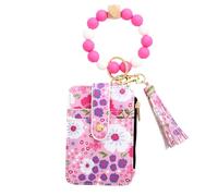 Generico Flower Wallet Purse, Wristlet Wallet, 3.35x4.72 Inches Heavy Duty Small Silicone Bracelet, Folded Lovely Leather Card Holder for Daily ID Use, Bag and Travel