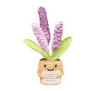 Generico Flowers Crochet Decor, Knitted Flower Lavender, Crochet Potted Plant, Cute Desk Decoration, Lavender Crochet Flower Decor For Desk Decorations, Holidays, And For Lovers And Friends