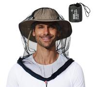 Generico Fly Head Net - Soft Drawstring Breathable Fine Holes for Visibility | High-Density Polyester Micro-Mesh with Adjustable & Extra-Long Drape for Fishing, Camping and Hiking