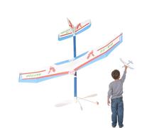 Generico Flying Rubber Band Airplane, Glider Aircraft Toy, 15.75x19.69x1.97 Inches Rubber Band Airplane Kit with Easy Assembly, Outdoor Glider with Sturdy Build, Toy Accessory for Boys and Girls