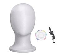 Generico Foam Head Model, Hair Accessory Display, 11.02x6.5in Beauty Practice Tool, Lightweight Mannequin Stand, Portable Styling Kit for Home Stylists, Makeup Artists, Cosmetology Training