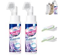 Generico Foam No-Rinse Cleaner - Instantly Brightens & Whitens Shoes, Portable Water Free Dry Cleaning Agent for Shoes, Cleaning Kit for White Shoes, for Suede, Boot, Canvas, PU (2PCS)