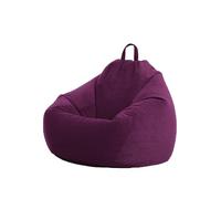 Generico Fodera For Pouf In Velluto A Coste Morbido Con Ampia Maniglia, Contenitore For Pouf Di Peluche, Fodera For Poltrona A Sacco Lavabile Con Cerniera Nascosta(Purple,L)