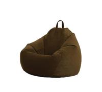 Generico Fodera For Pouf In Velluto A Coste Morbido Con Ampia Maniglia, Contenitore For Pouf Di Peluche, Fodera For Poltrona A Sacco Lavabile Con Cerniera Nascosta(Dark brown,L)