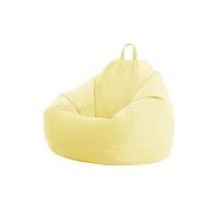 Generico Fodera For Pouf In Velluto A Coste Morbido Con Ampia Maniglia, Contenitore For Pouf Di Peluche, Fodera For Poltrona A Sacco Lavabile Con Cerniera Nascosta(Yellow,L)