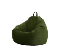 Generico Fodera For Pouf In Velluto A Coste Morbido Con Ampia Maniglia, Contenitore For Pouf Di Peluche, Fodera For Poltrona A Sacco Lavabile Con Cerniera Nascosta(Dark green,S)