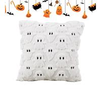Generico Fodere Cuscino Halloween 45X45 cm | Copricuscino e Fantasmi 45X45 cm - Decorazioni Autunnali Per Feste Soggiorno Camera da Letto Divano Giorno del Ringraziamento