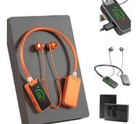 Generico Foihletpath Sports Karaoke Bluetooth Earphones, Wireless Sound Card Live Broadcasting & Audio Editing, Sweatproof Neckband with LED Display for Workouts/Streaming, Studio Sound (Orange)