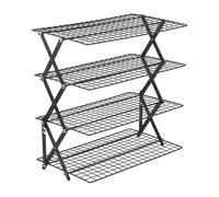 Generico Foldable 4-Tier Stackable Shelf | Food Storage Cookie Drying Wire Baking Rack,for Roasting Cooking Grilling Meat Dessert Fruit Home Party Restaurant