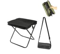 Generico Foldable Backpack Stool, Portable Mini Outdoor Camping Folding Seat, Suitable for Fishing, Traveling, Hiking or Barbecue (Black, Large)
